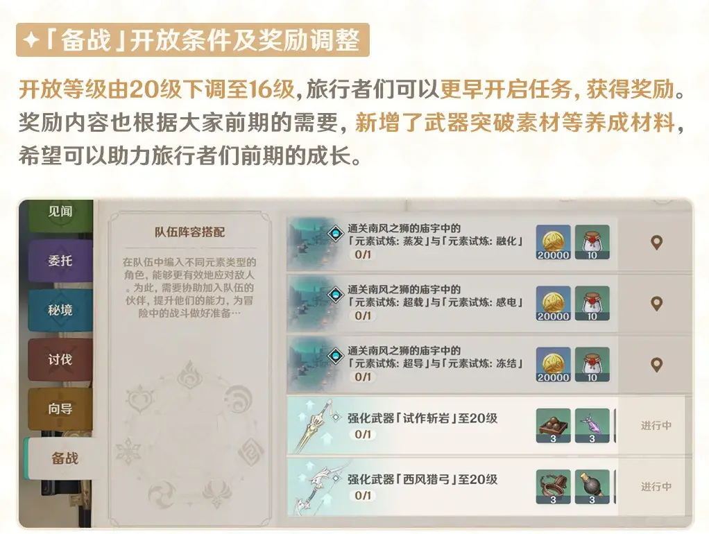 魔兽世界[委派]任务怎么做（原神4.1每日委托大改，不做也可领奖励，一键派遣功能终于要来了）-第4张图片-拓城游