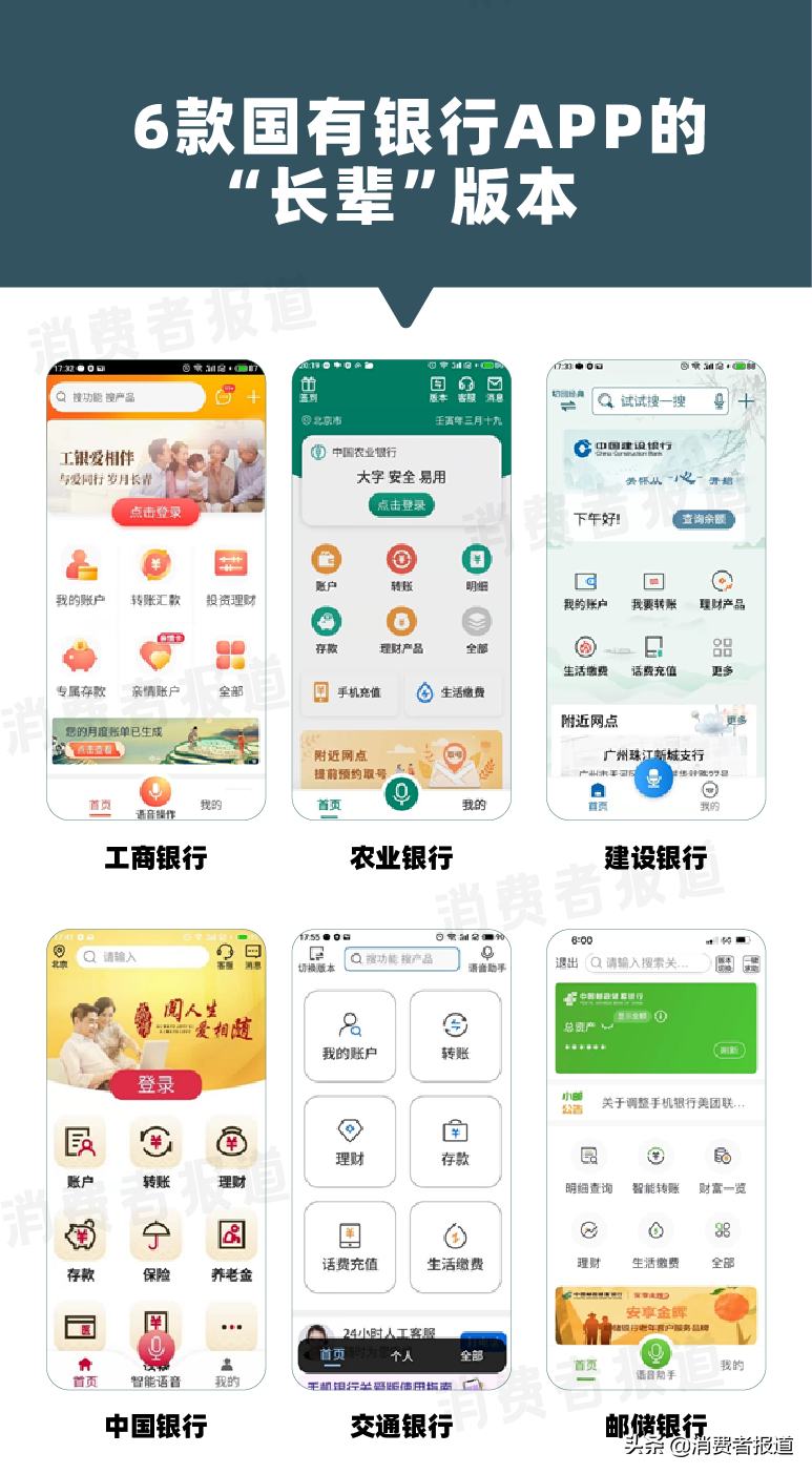 建行手机银行换手机了怎么重新绑定（6款国有银行APP“长辈版”测评：工行、中行、建行二级页面待优化）-第5张图片-拓城游