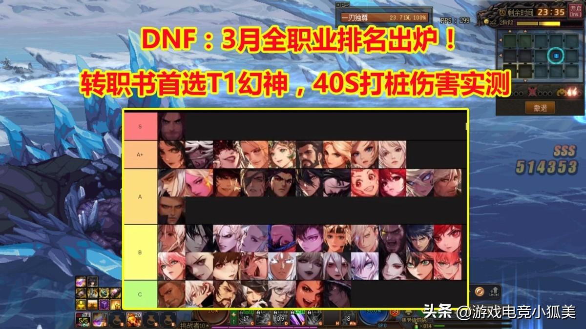 DNF：全职业战力排名公布！推荐转职书给T1幻神，实测40S打桩伤害